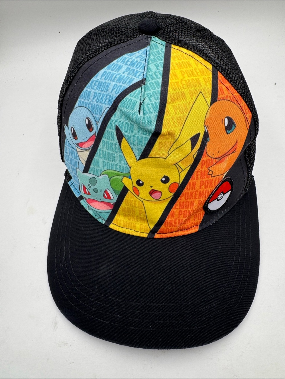 Pokémon 2024 Original Starters Snapback Trucker Hat Pikachu Charmander Official
